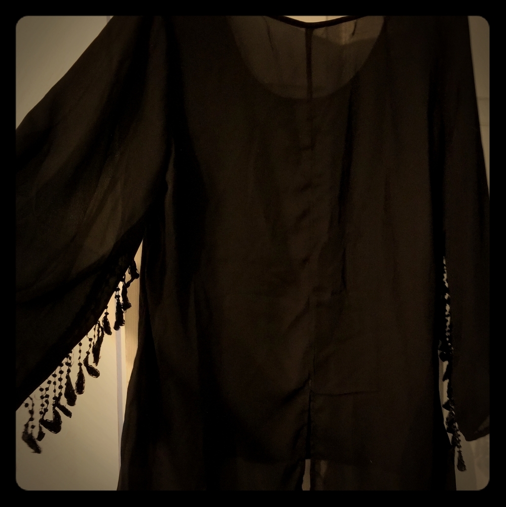Sheer bell sleeve shirt